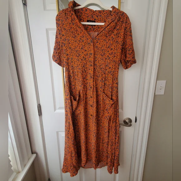 Urban Outfitters Orange Floral Dress - Picture 12 of 12
